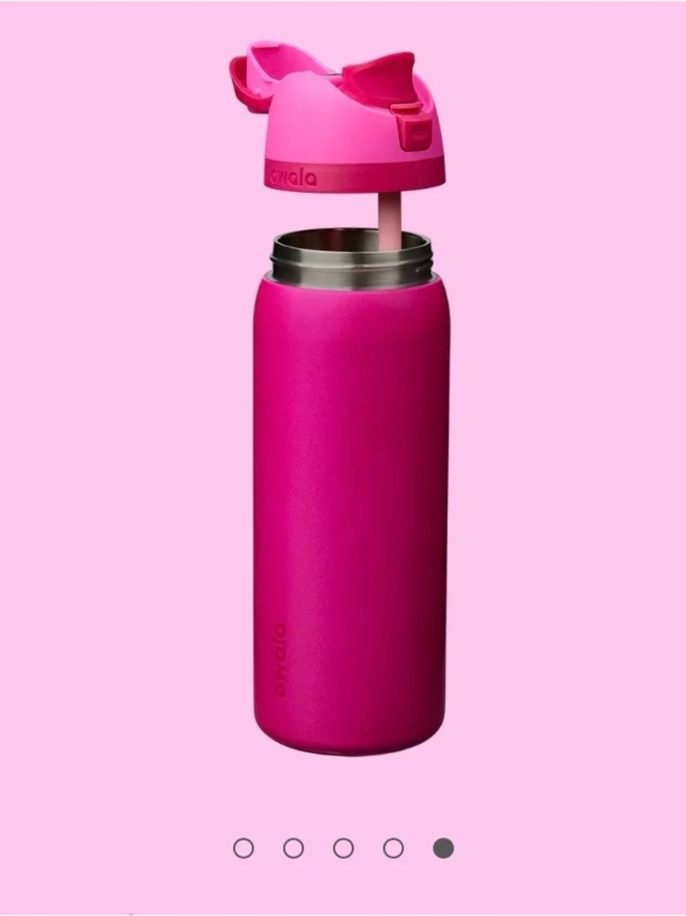 Owala.32.0z Insulated Leak-Proof Water Bottle with Built-In Straw — Magenta Pink